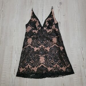 Free People Night Shimmers Mini Dress